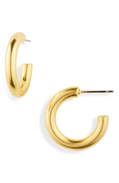Shop Madewell Small Chunky Hoop Earrings In Vintage Gold