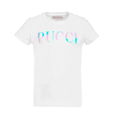 Shop Emilio Pucci T-shirt With Print In Bianca