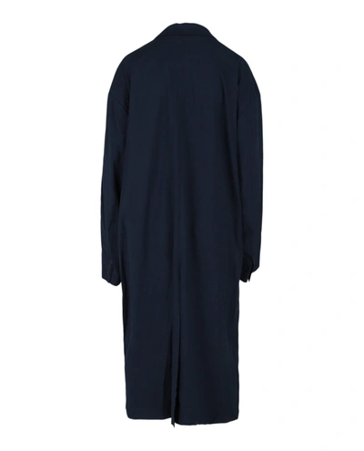 Shop Balenciaga Tailoring Trench Coat In Blue