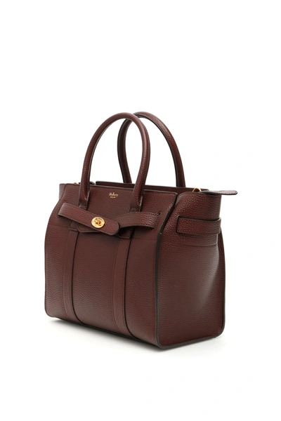 Shop Mulberry Zipped Bayswater Small Bag In Red,brown