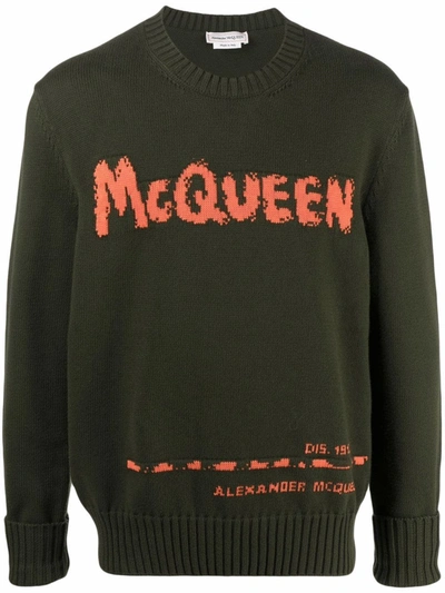 Shop Alexander Mcqueen Cotton Sweater In Brown