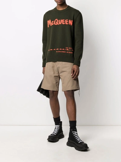 Shop Alexander Mcqueen Cotton Sweater In Brown