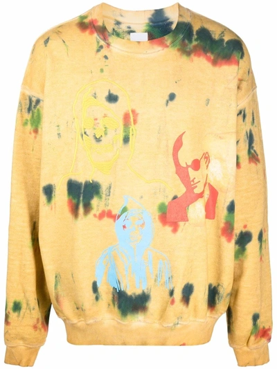 Shop Alchemist Printed Crewneck Sweater In Beige