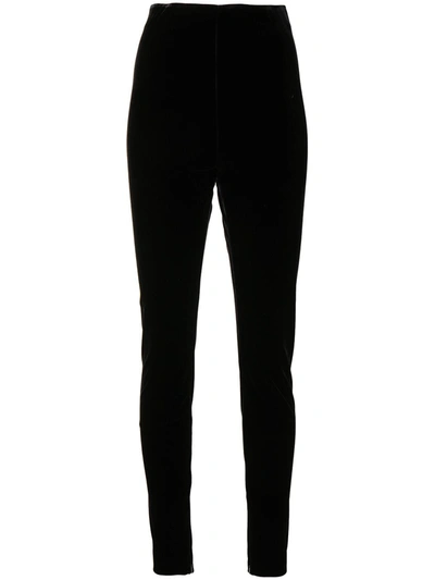 Shop Saint Laurent High Waist Trousers In Black