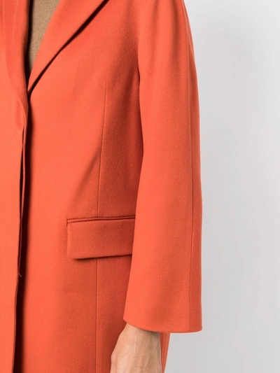 Shop Alberto Biani Classic Coat In Orange