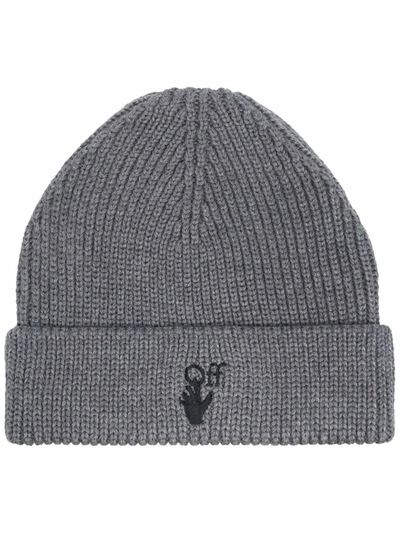 Shop Off-white Wool Hat In Grey