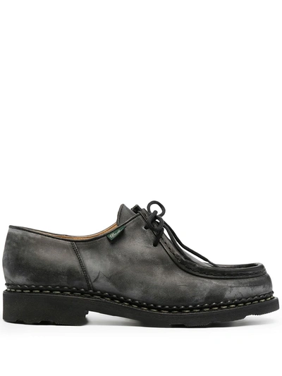 Shop Paraboot Michael Leather Laced Shoes In Black