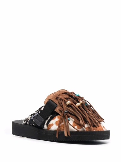 Shop Alanui Fringed Slippers In Multicolor