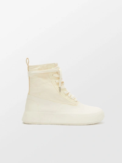 Shop Ambush Leather Hi-top Sneakers In White