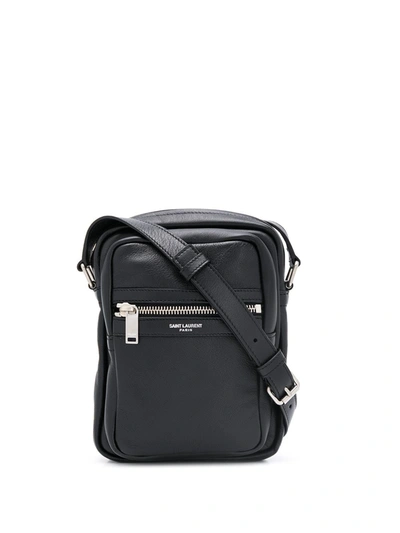 Saint Laurent Sid Leather Crossbody Bag In Black | ModeSens