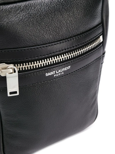 Shop Saint Laurent Sid Leather Crossbody Bag In Black