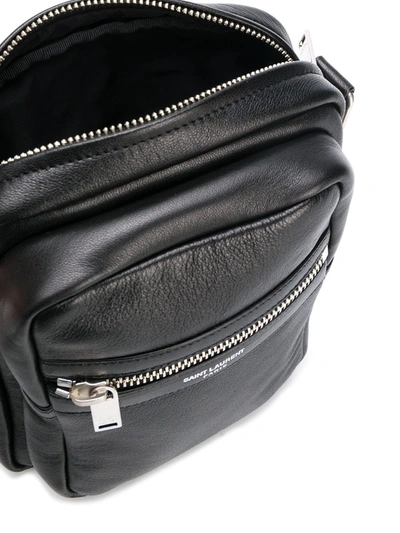 Shop Saint Laurent Sid Leather Crossbody Bag In Black