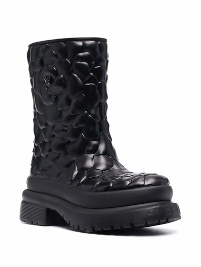 Shop Valentino Atelier Rose Edition 03 Boots In Black