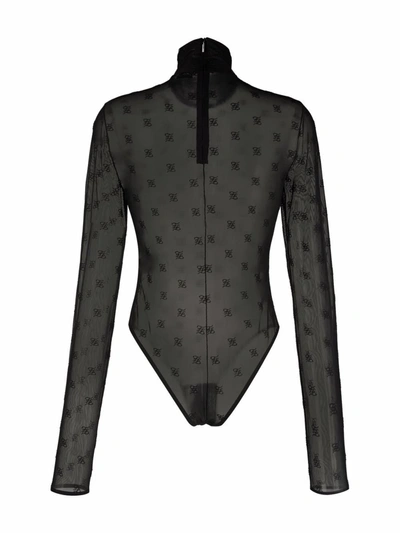 Shop Fendi Karligraphy Bodysuit In Black