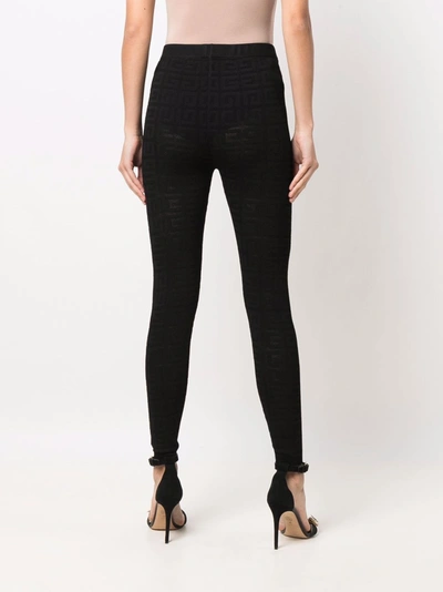 Shop Givenchy Lace Monogram Leggings In Black