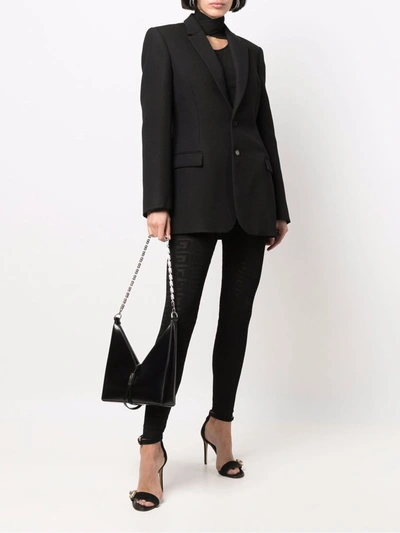 Shop Givenchy Lace Monogram Leggings In Black