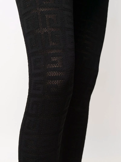 Shop Givenchy Lace Monogram Leggings In Black