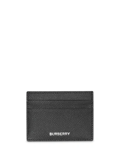 Shop Burberry Leather Credit Card Case In Black