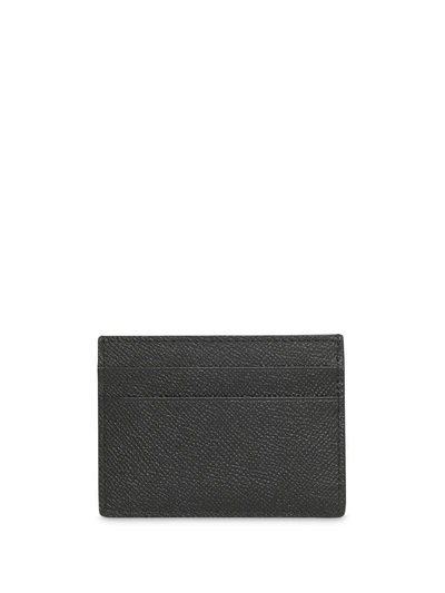 Shop Burberry Leather Credit Card Case In Black