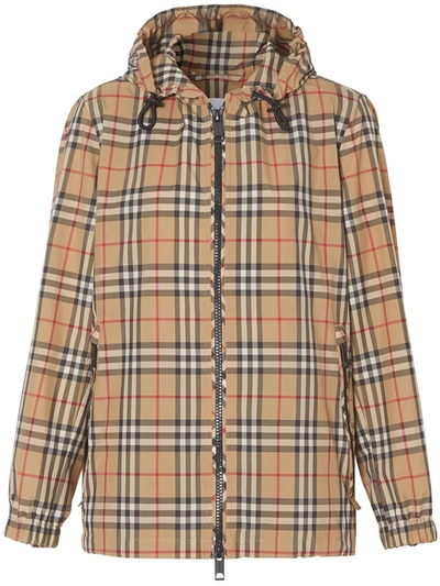 Shop Burberry Everton Checked Jacket In Beige