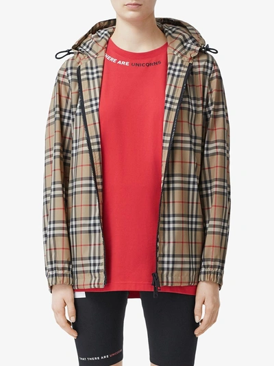 Shop Burberry Everton Checked Jacket In Beige