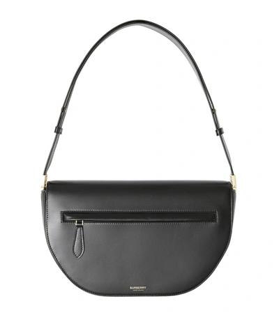 Shop Burberry Olympia Leather Shoulder Bag In Black