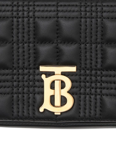Shop Burberry Lola Leather Shoulder Bag In Black