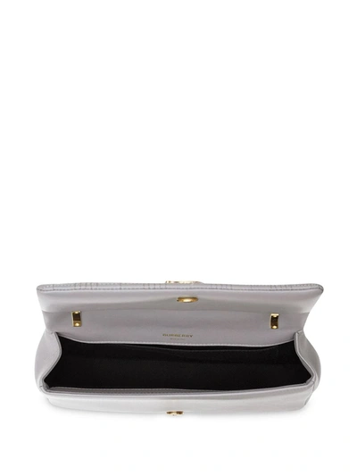Shop Burberry Lola Small Leather Shoulder Bag In Grey