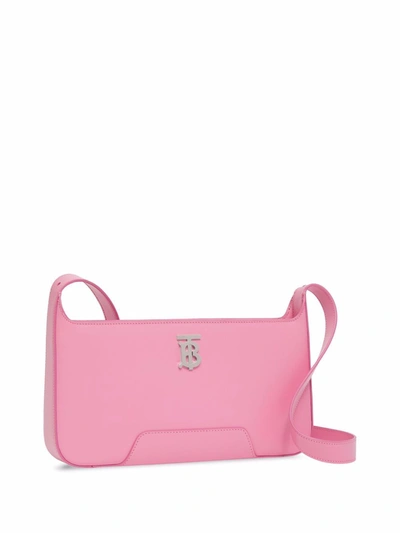 Shop Burberry Tb Leather Shoulder Bag In Pink