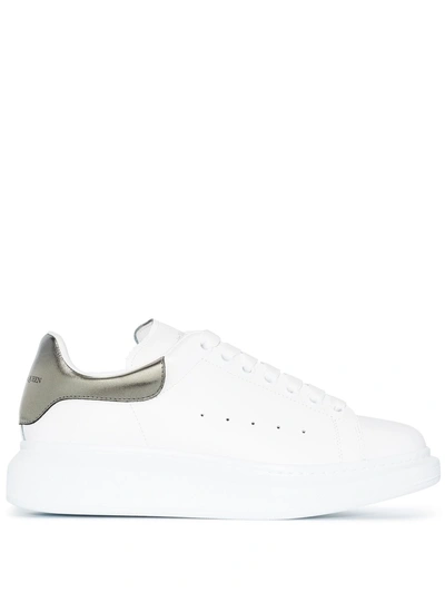 Shop Alexander Mcqueen Oversized Leather Sneakers In Grey