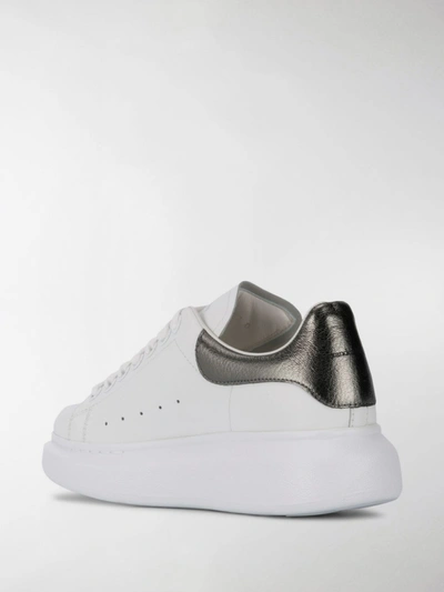 Shop Alexander Mcqueen Oversized Leather Sneakers In Grey