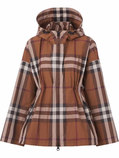 Shop Burberry Bacton Checked Jacket In Brown