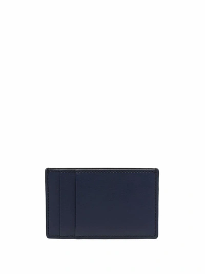Shop Alexander Mcqueen Leather Card Holder In Blue
