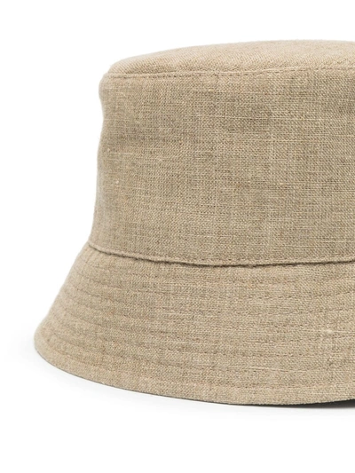 Shop Ruslan Baginskiy Cotton Blend Bucket Hat In Brown