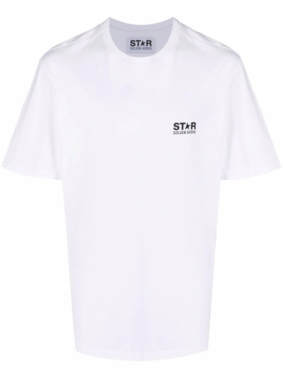 Shop Golden Goose Cotton Logo T-shirt In White