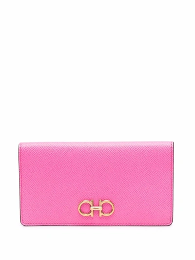 Shop Ferragamo Leather Wallet In Pink