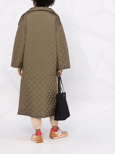 Shop Totême Quilted Coat In Brown