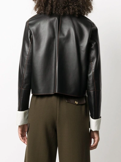 Shop Loewe Leather Jacket In Black