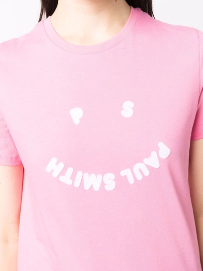 Shop Ps By Paul Smith Cotton Happy Logo T-shirt In Pink