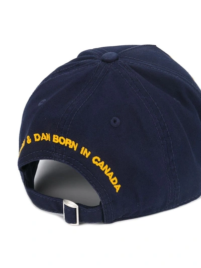 Shop Dsquared2 Logo Baseball Hat In Blue