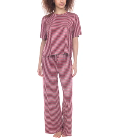 Shop Honeydew Intimates All American Knit Pajama Set In Teaberry Stripe