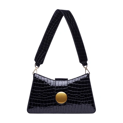 Shop Elleme Baguette Croco In Onyx Black