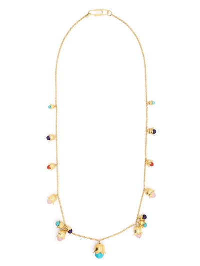 Shop Aurelie Bidermann Lily Of The Valley 18kt Gold Necklace In 金色