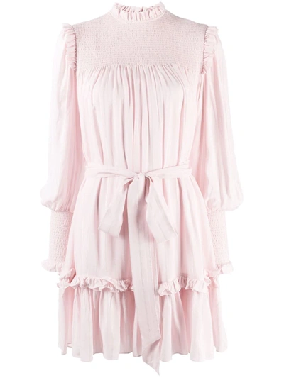 Shop Temperley London Marsha Long-sleeve Dress In Pink