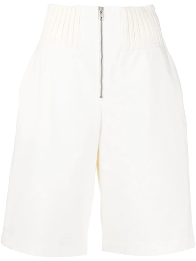 Shop Dion Lee Racer-rib Shorts In White