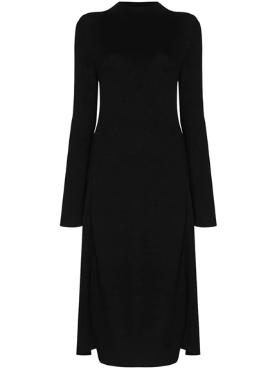Shop Tibi Cut-out Back Midi Dress In Black