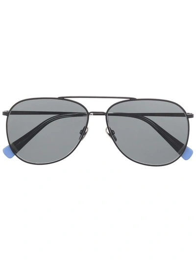 Shop Orlebar Brown Pilot Frame Sunglasses In Black