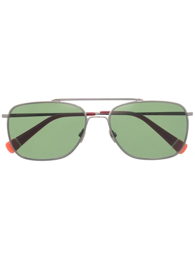 Shop Orlebar Brown Pilot Frame Sunglasses In Grey