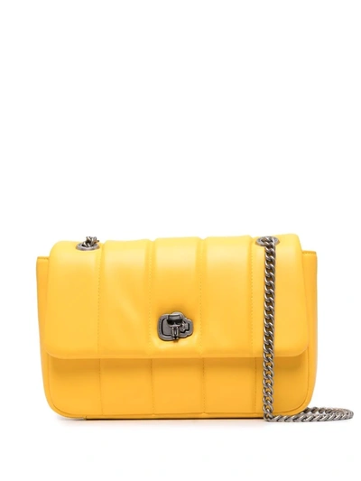Shop Karl Lagerfeld K/ikonik Quilted Satchel Bag In Yellow