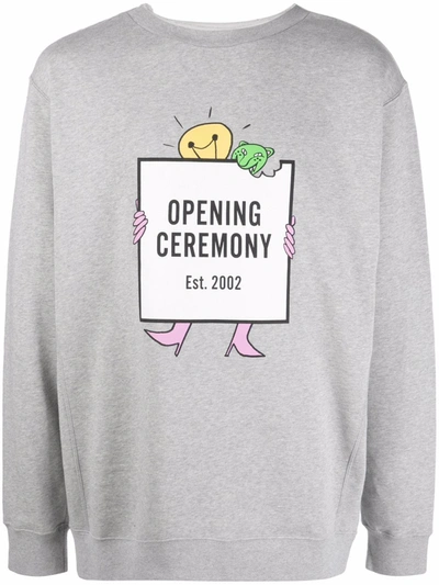 Shop Opening Ceremony Lightbulb Box-logo Print Hoodie In 灰色